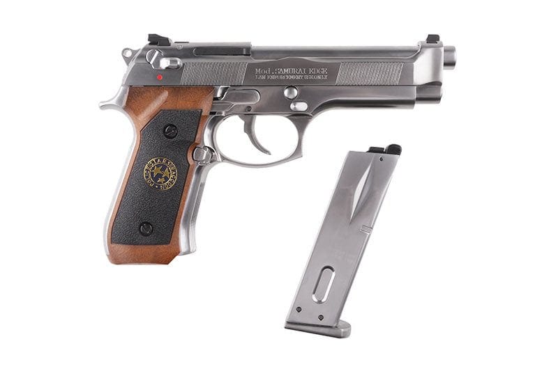 Samurai Edge Standard V.2 M9 Full Auto gas pistol, silver