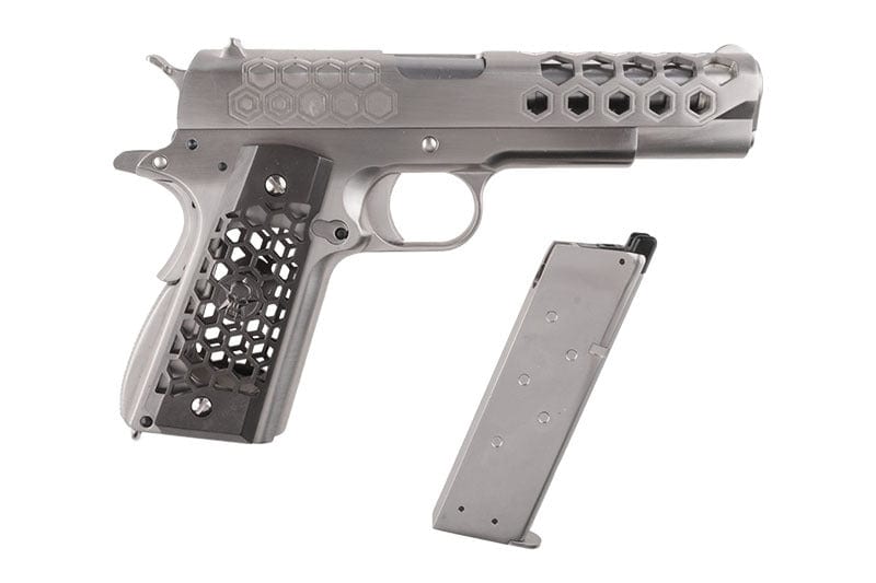 1911 Hex Cut V.3 pistol replica - silver