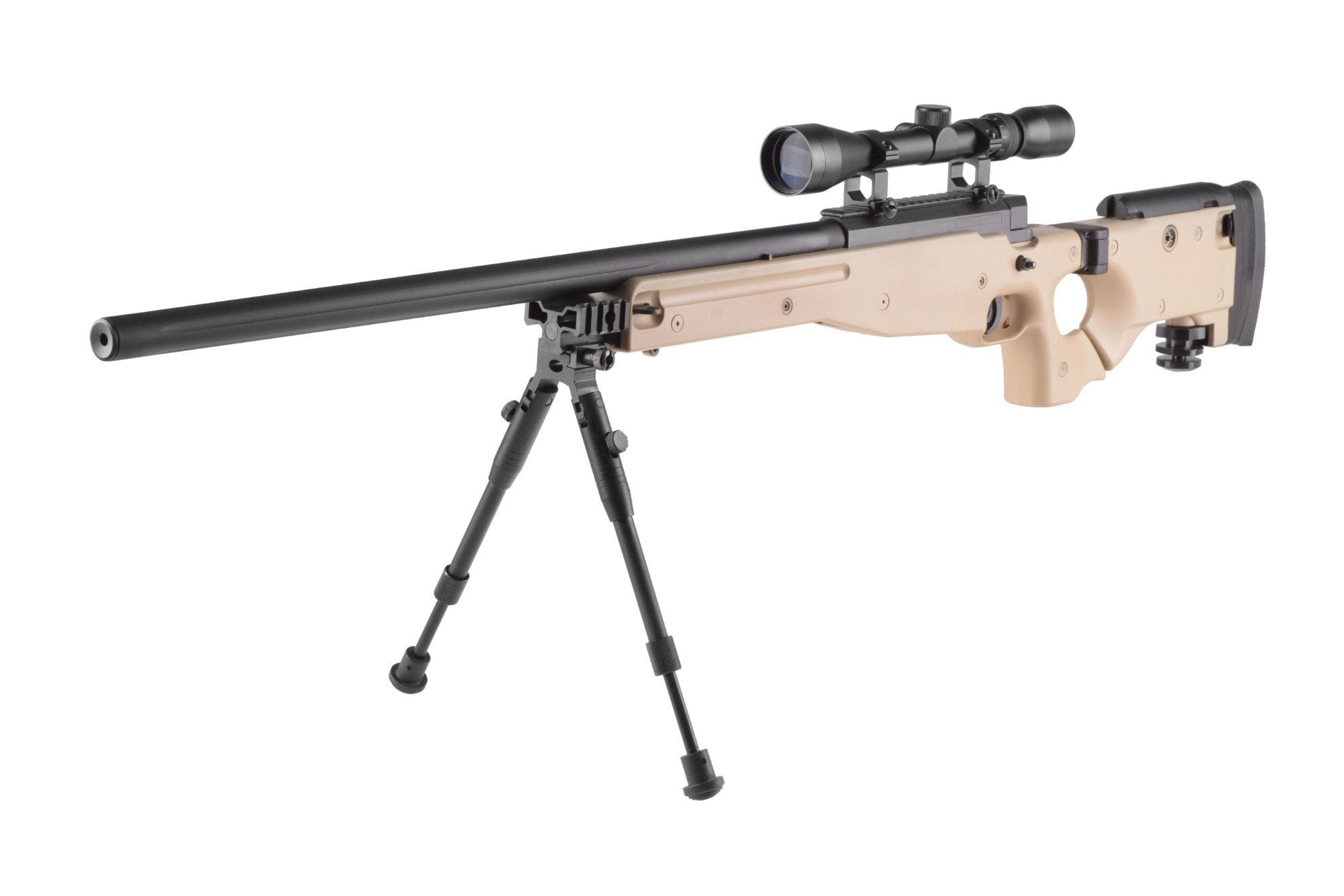 MB08A sniper rifle replica - with scope and bipod - tan by WELL on Airsoft Mania Europe