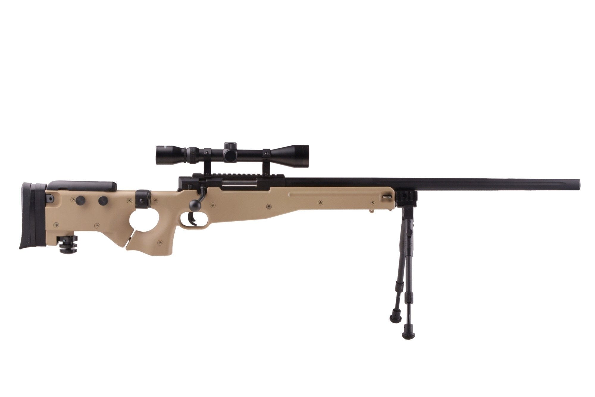 MB08A sniper rifle replica - with scope and bipod - tan by WELL on Airsoft Mania Europe