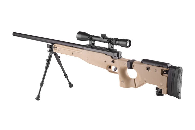 MB08A sniper rifle replica - with scope and bipod - tan by WELL on Airsoft Mania Europe