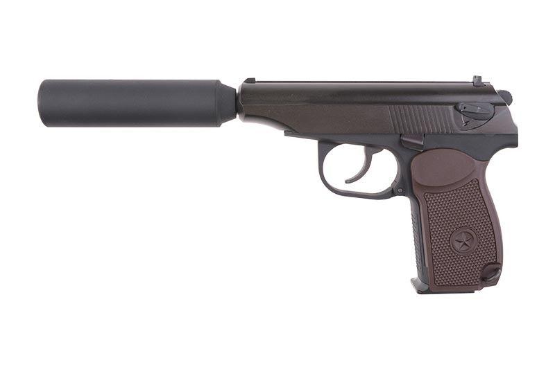 Suppressed MK Pistol Replica - Black/Brown Grip by WE on Airsoft Mania Europe