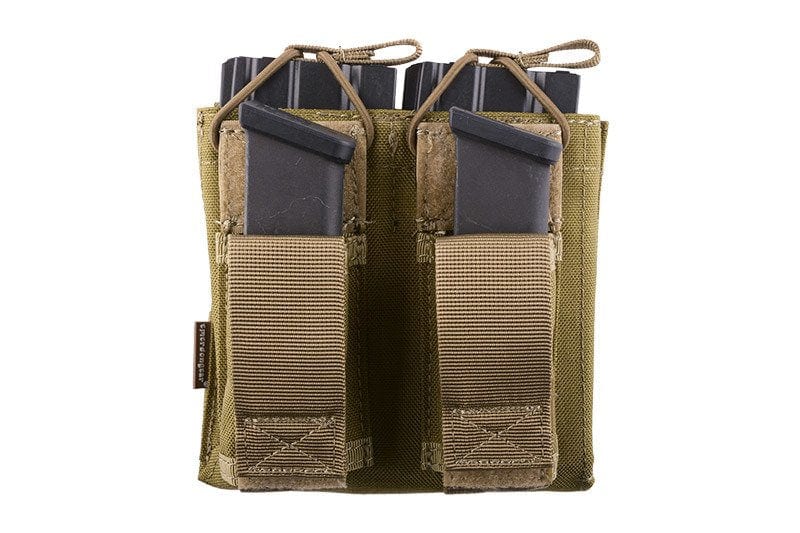 Double Open Top Pouch for M4/M16 + Pistol Magazines - Khaki