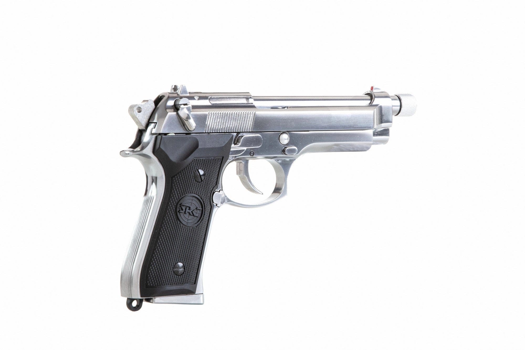 SR92 pistol replica with silencer - silver