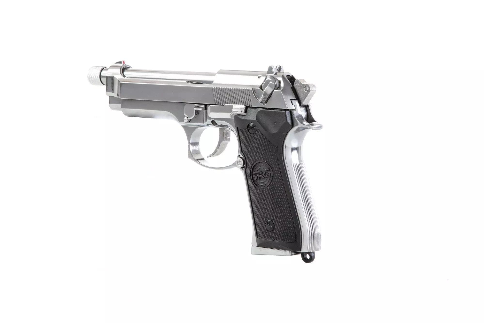SR92 pistol replica with silencer - silver