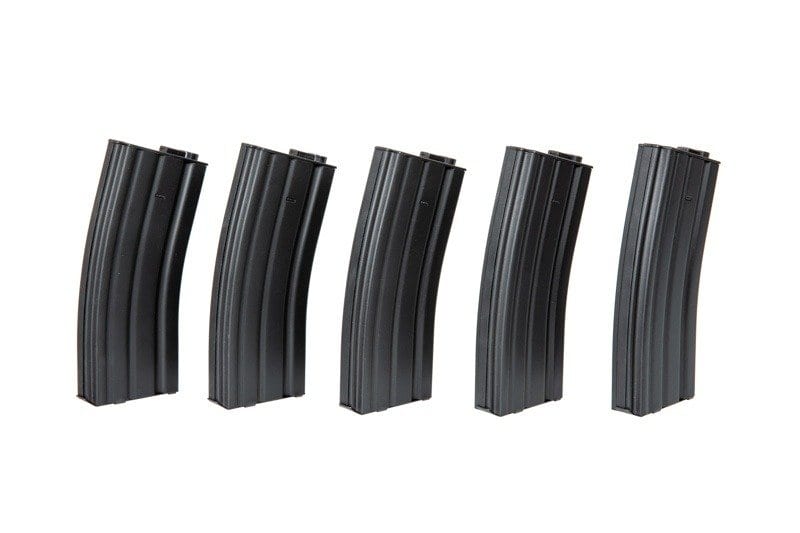 5x Hi-Cap 300 BB Magazines for M4 - black