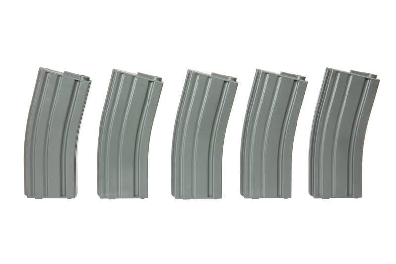 Set of 5 Mid-Cap 120 BB M4 Magazines - grey