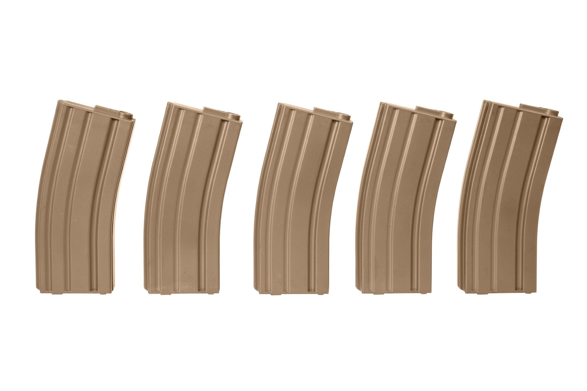 Set of 5 Mid-Cap 140 BB Magazines for M4/M16 - tan