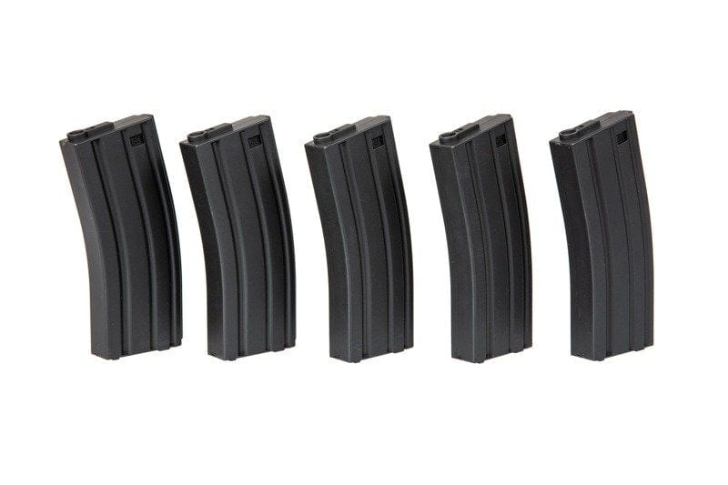 Set of 5 Mid-Cap 120 BB Magazines for M4/M16 - black