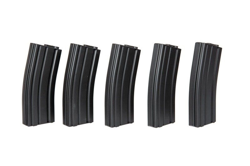 Set of 5 Mid-Cap 120 BB Magazines for M4/M16 - black