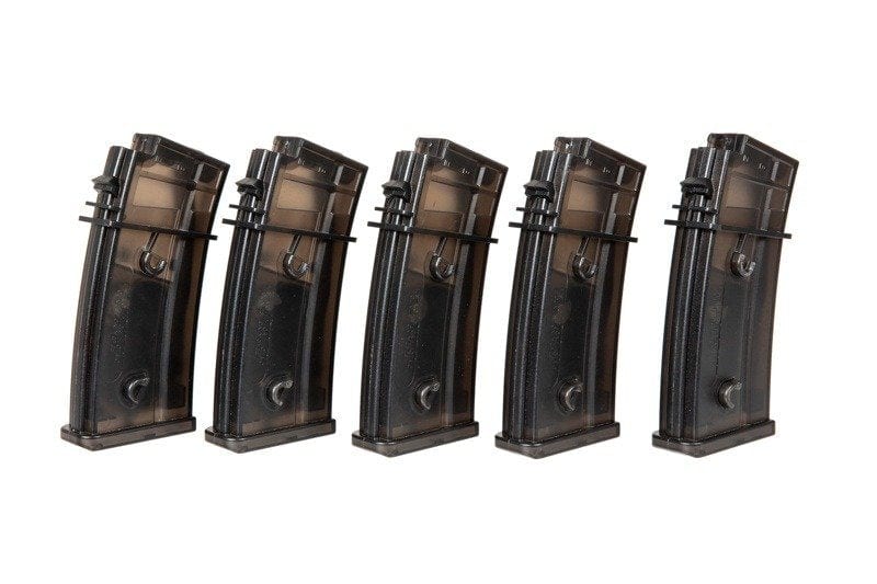 Set of 5 Hi-Cap 300 BB Magazines for G36 - Black