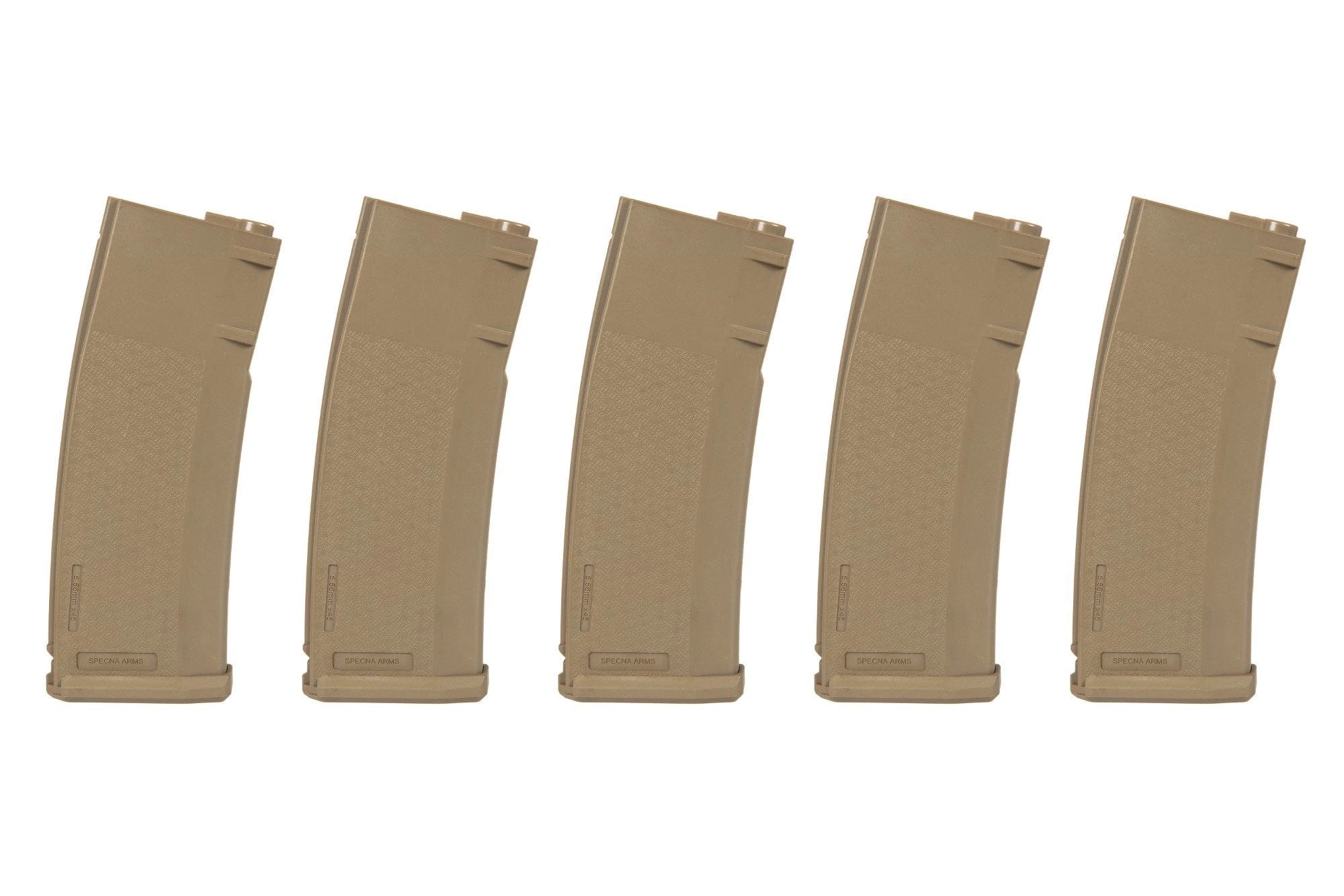 Set of 5 125BBs S-Mag Mid-Cap magazines - tan