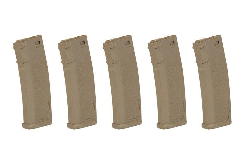 Set of 5 380BBs S-Mag Hi-Cap magazines - Tan