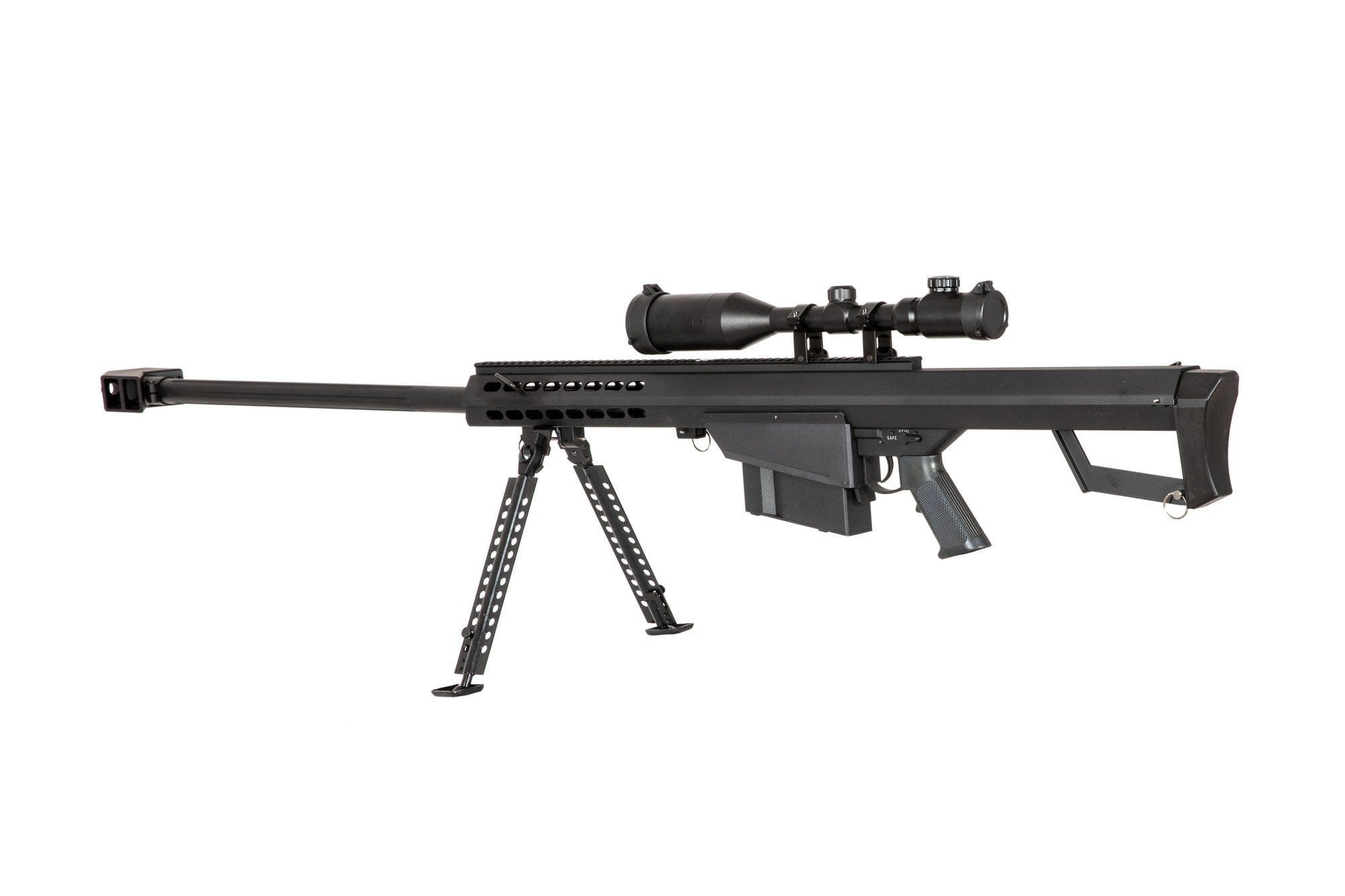 Barrett M82A1 SW-024A Spring Sniper Rifle (with scope + bipod) - black