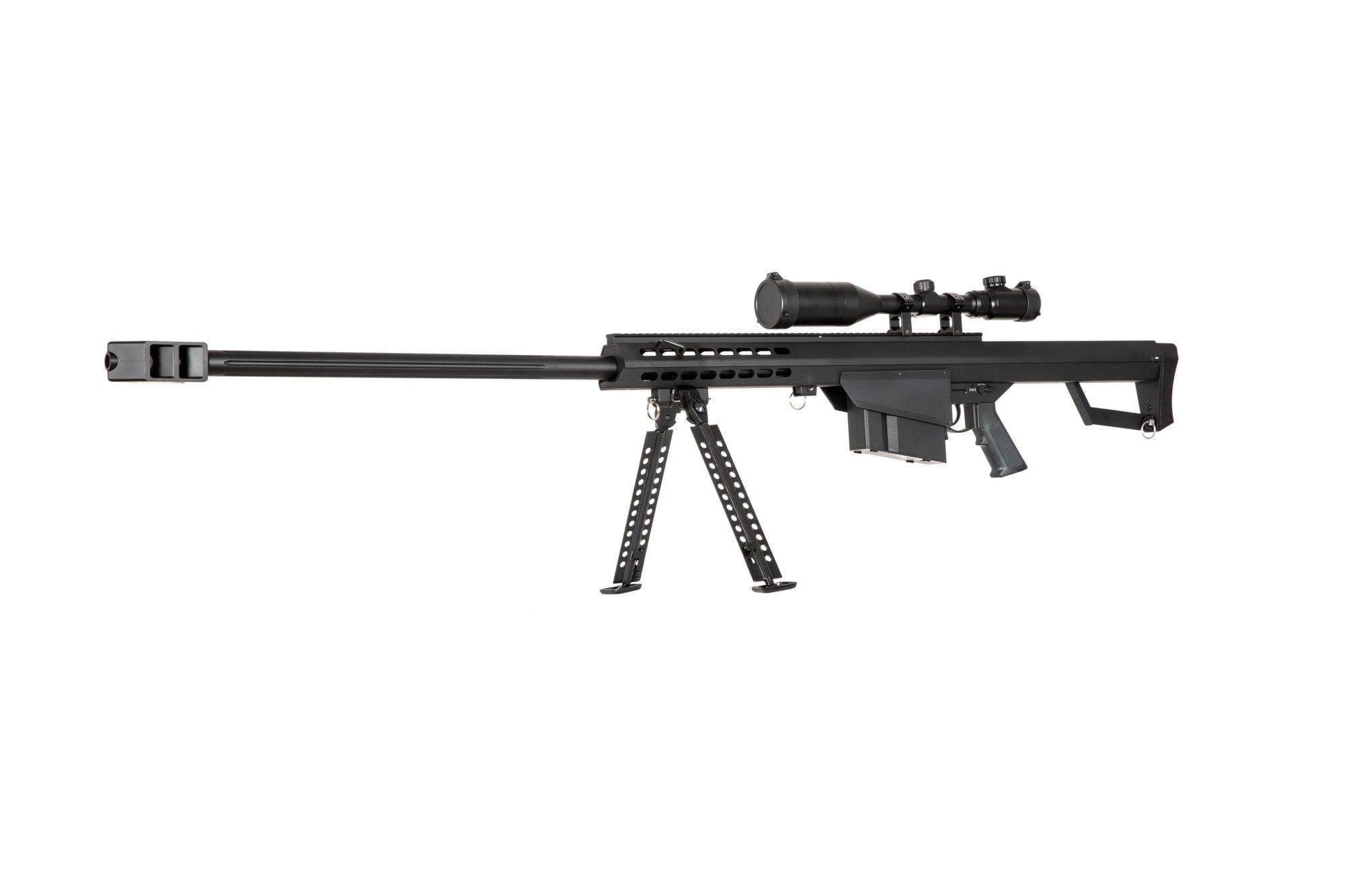 Barrett M82A1 SW-024A Spring Sniper Rifle (with scope + bipod) - black