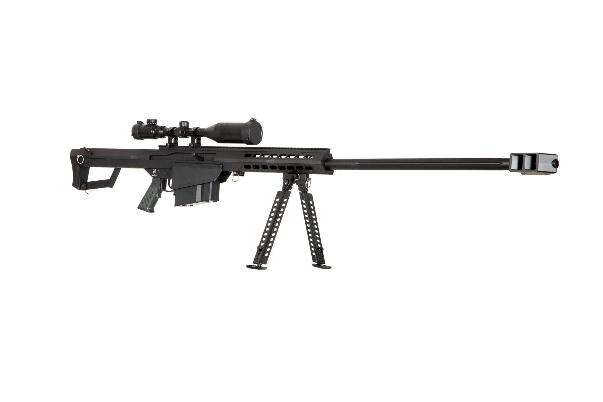 Barrett M82A1 SW-024A Spring Sniper Rifle (with scope + bipod) - black