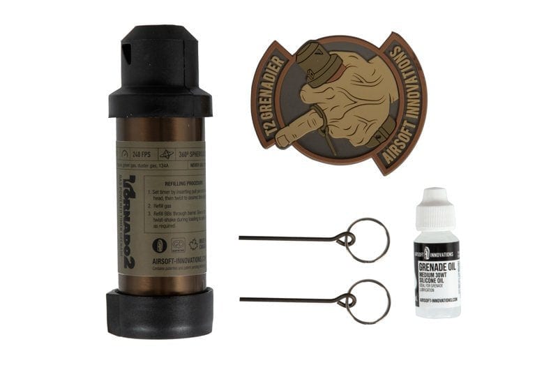 Tornado 2 Timer Gas Grenade - Launch Edition FDE by Airsoft Innovations on Airsoft Mania Europe