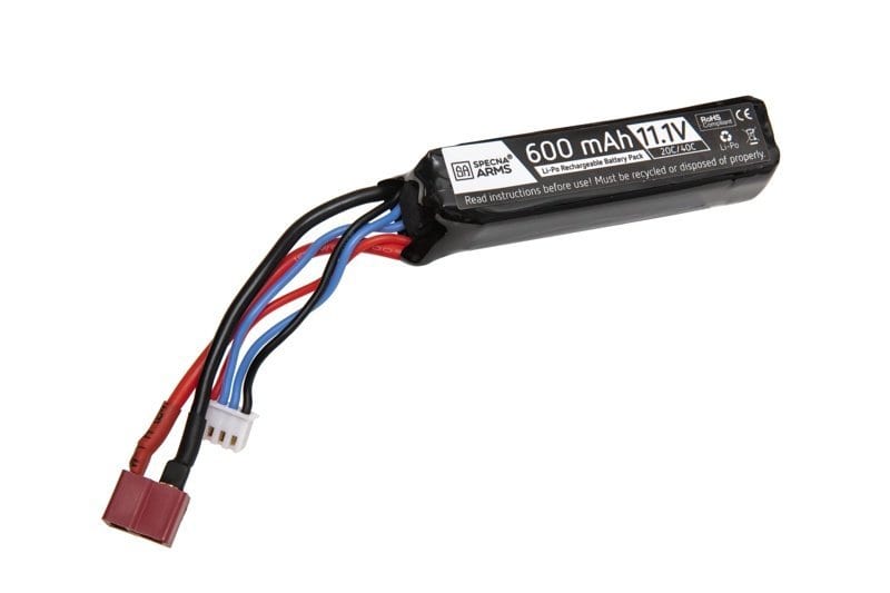 LiPo 11.1V 600mAh 20 / 40C Battery for PDW - T-Connect (Deans) by Specna Arms on Airsoft Mania Europe