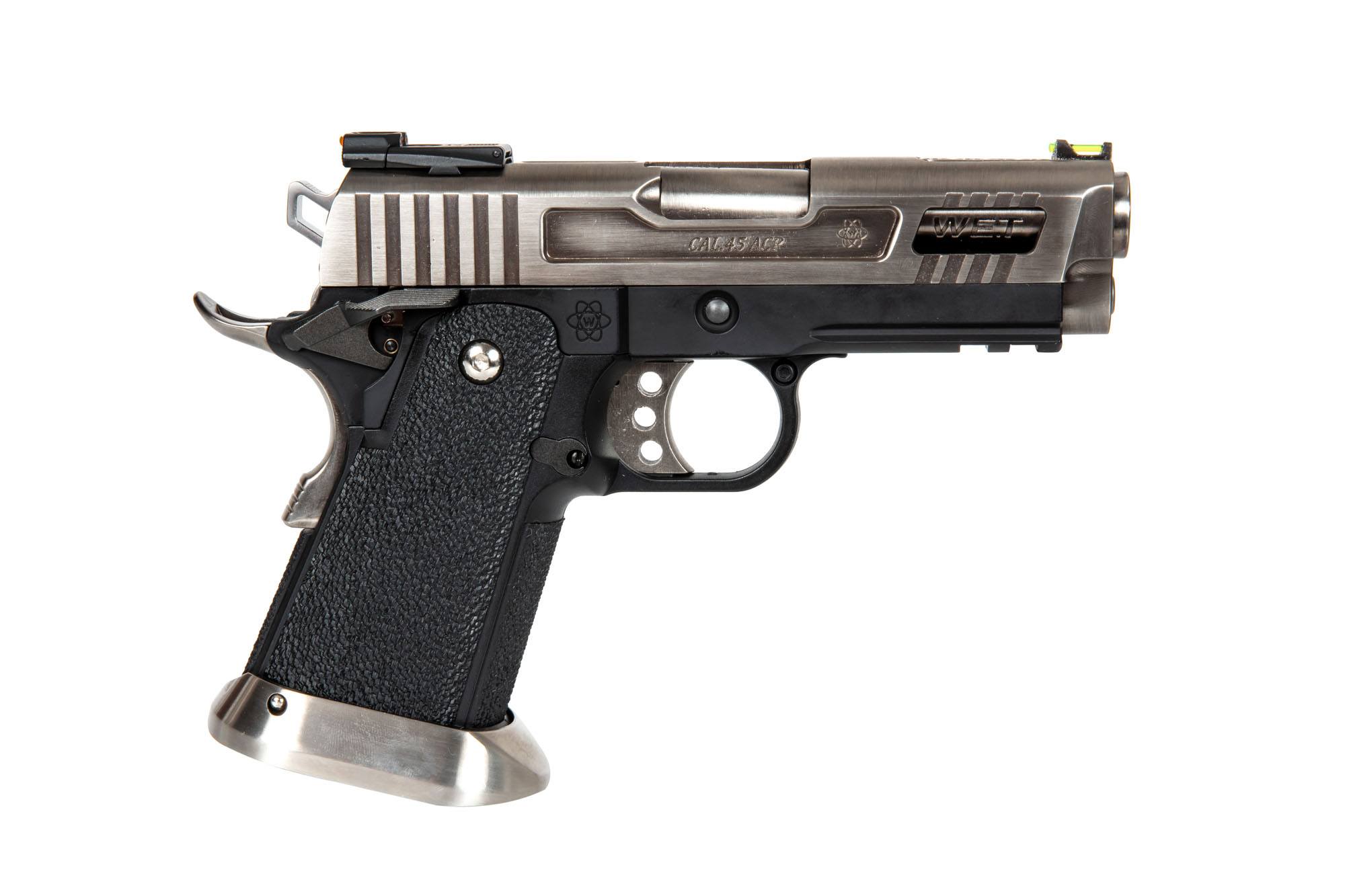 Hi-Capa 3.8 Force “Velociraptor” (Full Auto) Pistol Replica - Silver by WE on Airsoft Mania Europe