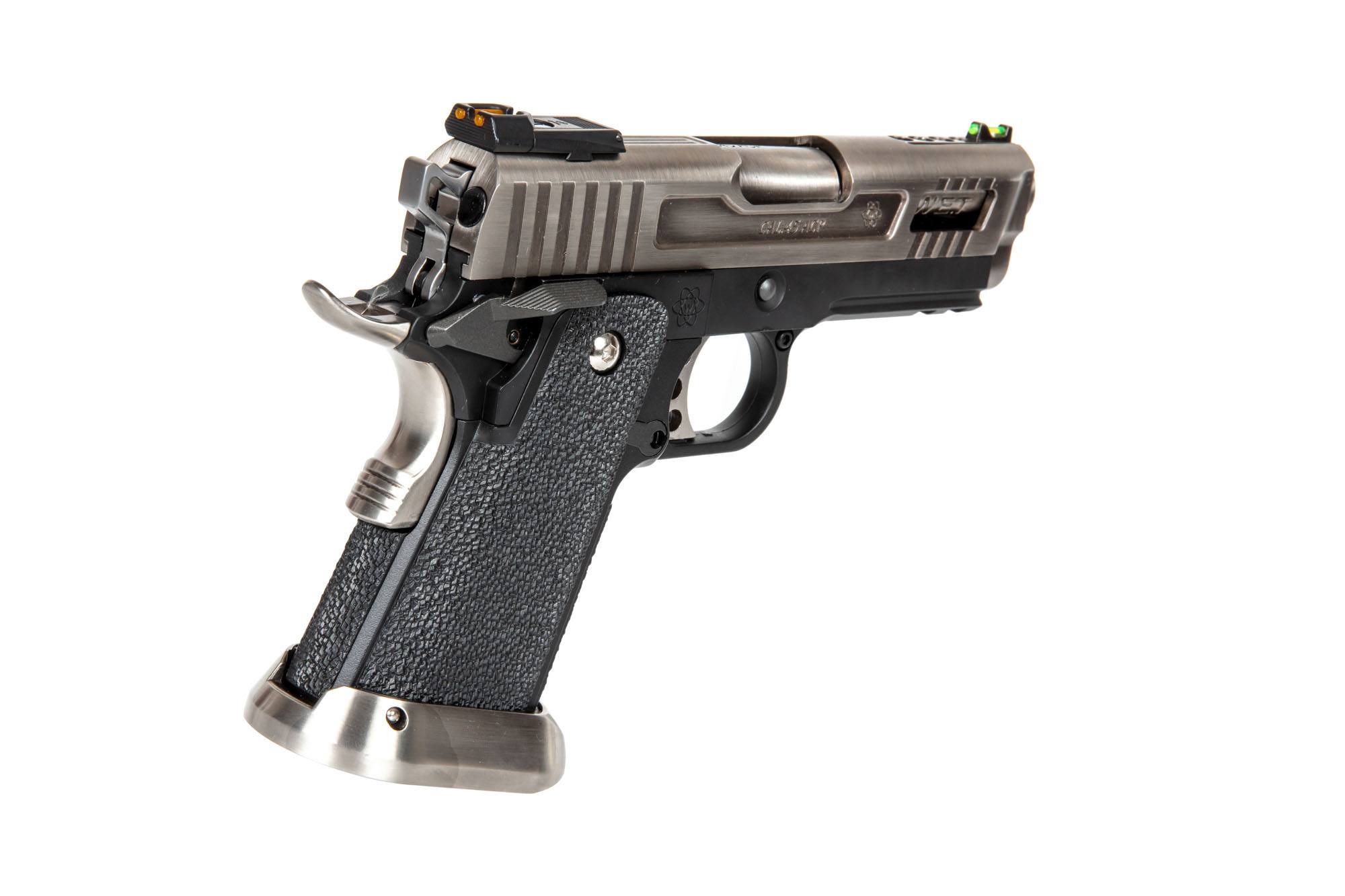 Hi-Capa 3.8 Force “Velociraptor” (Full Auto) Pistol Replica - Silver by WE on Airsoft Mania Europe