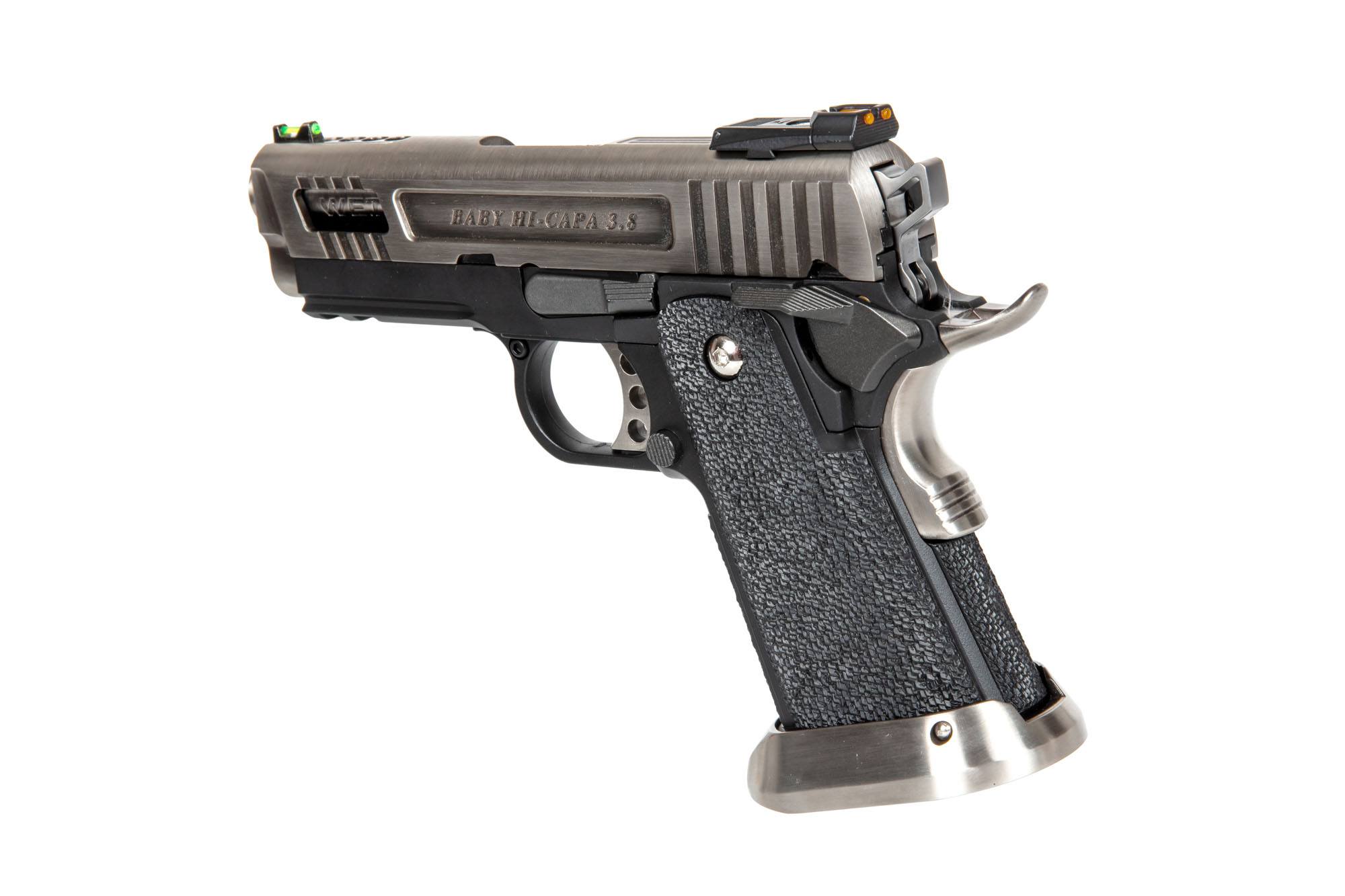 Hi-Capa 3.8 Force “Velociraptor” (Full Auto) Pistol Replica - Silver by WE on Airsoft Mania Europe