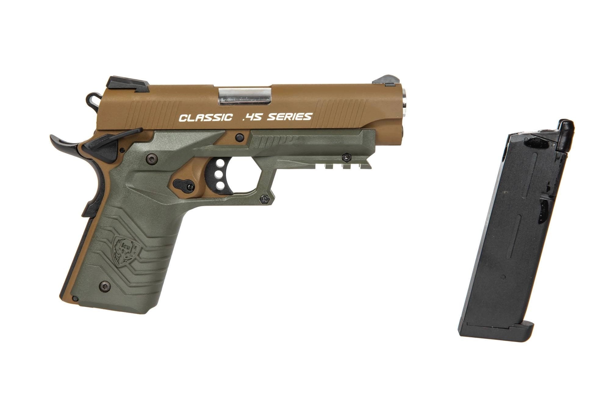 Gas blowback airsoft pistol HG-172 Tan and Olive Drab