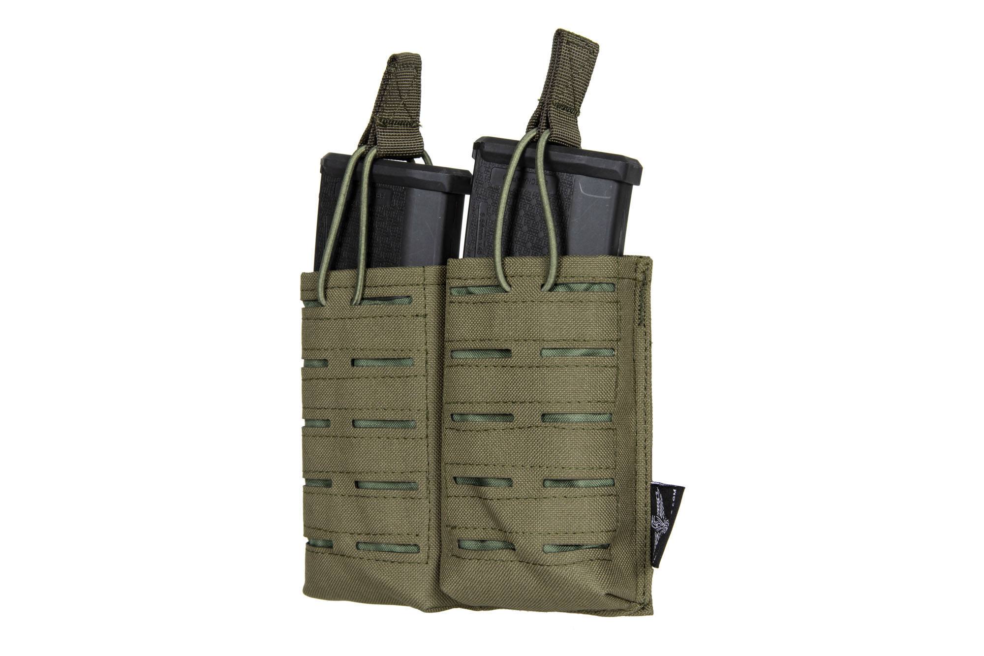 Double Laser-Cut MOLLE M4 Mag Pouch - Ranger Green