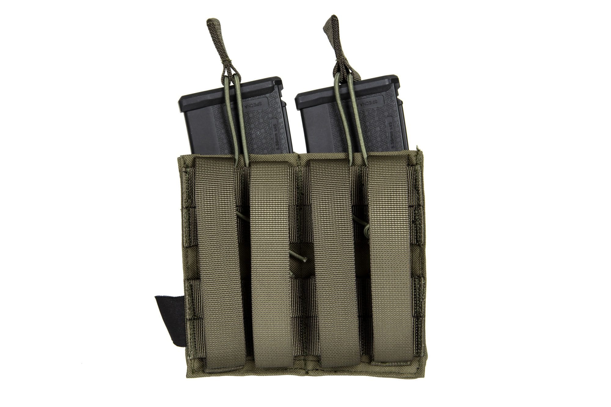 Double Laser-Cut MOLLE M4 Mag Pouch - Ranger Green
