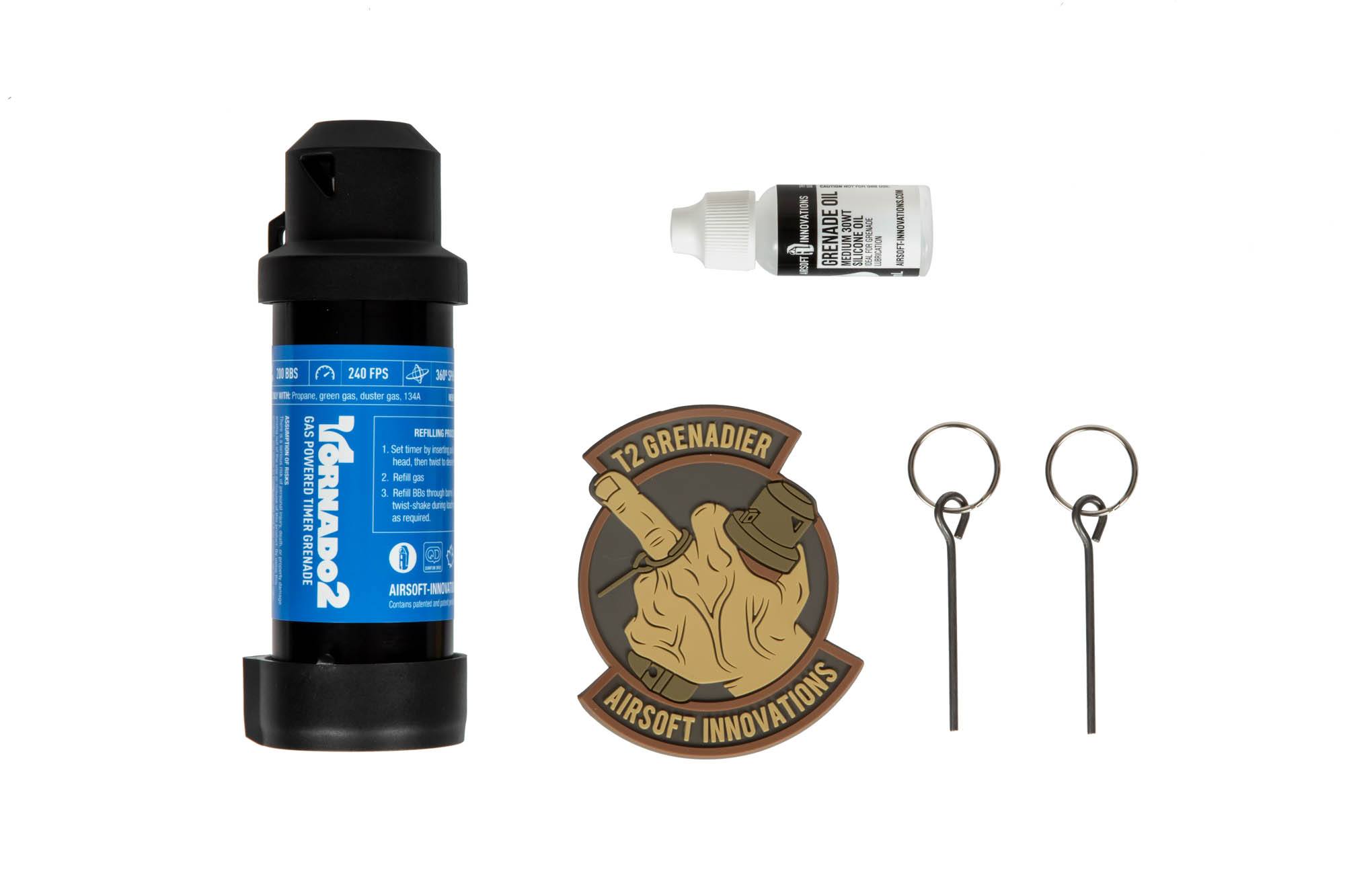 Tornado 2 Timer Gas Grenade - Black by Airsoft Innovations on Airsoft Mania Europe