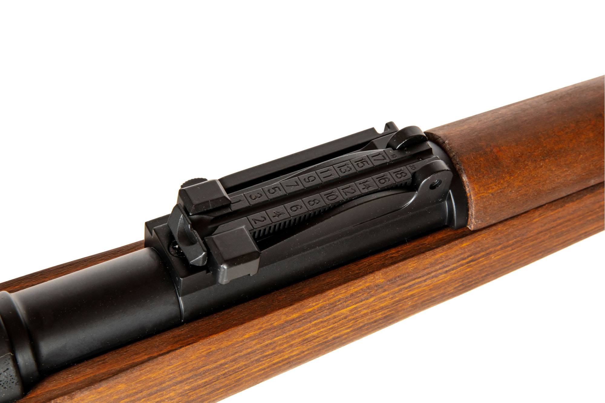 Kar98k rifle replica (spring loaded) wooden version + rifle scope