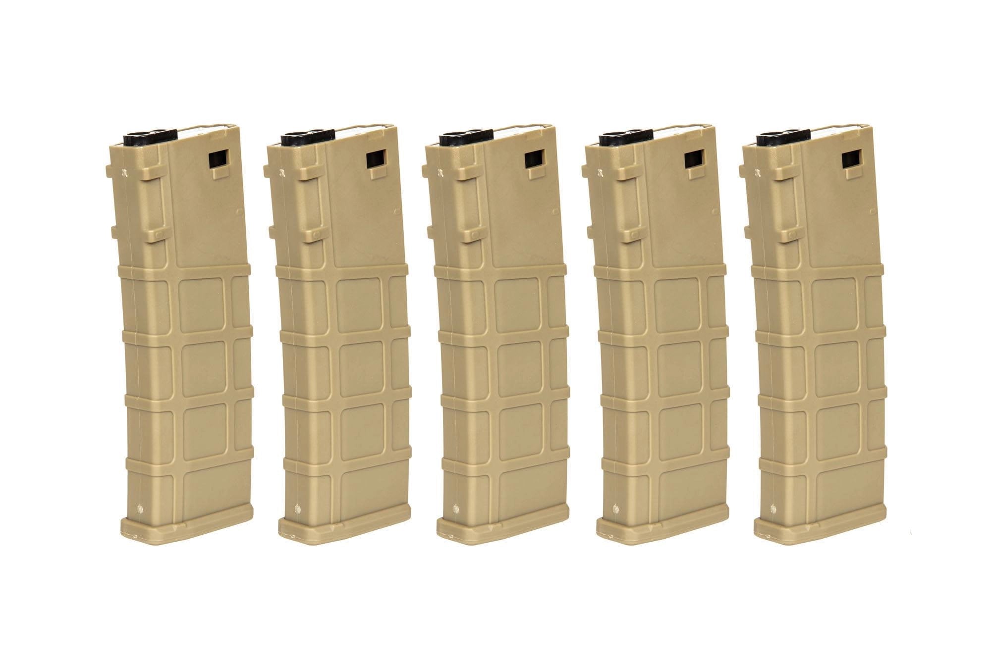 5 x 200 BB's M4 magazines - Tan