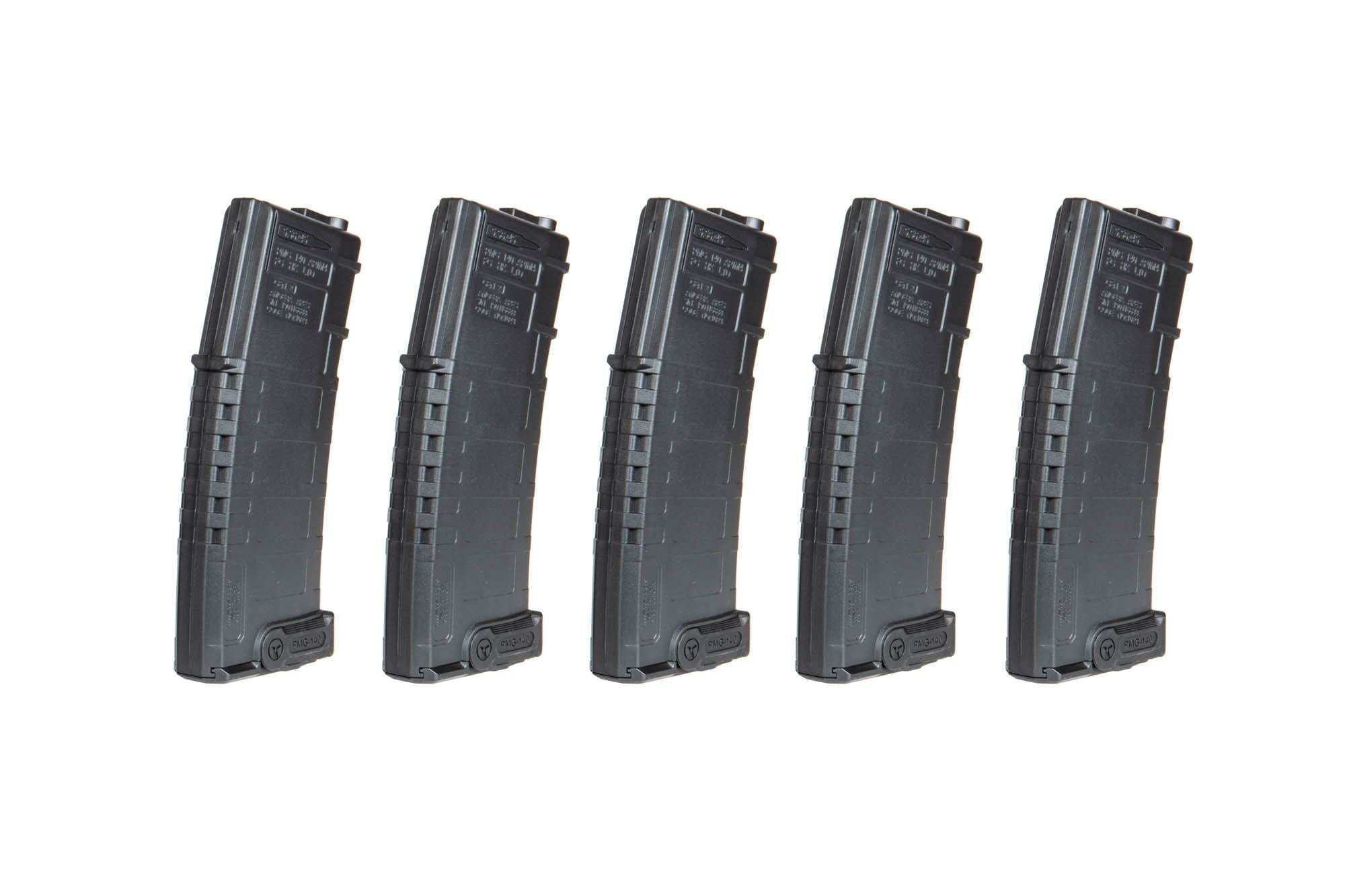 Set of 5 140rd Mid-Cap Magazines for AMB Mutant - black