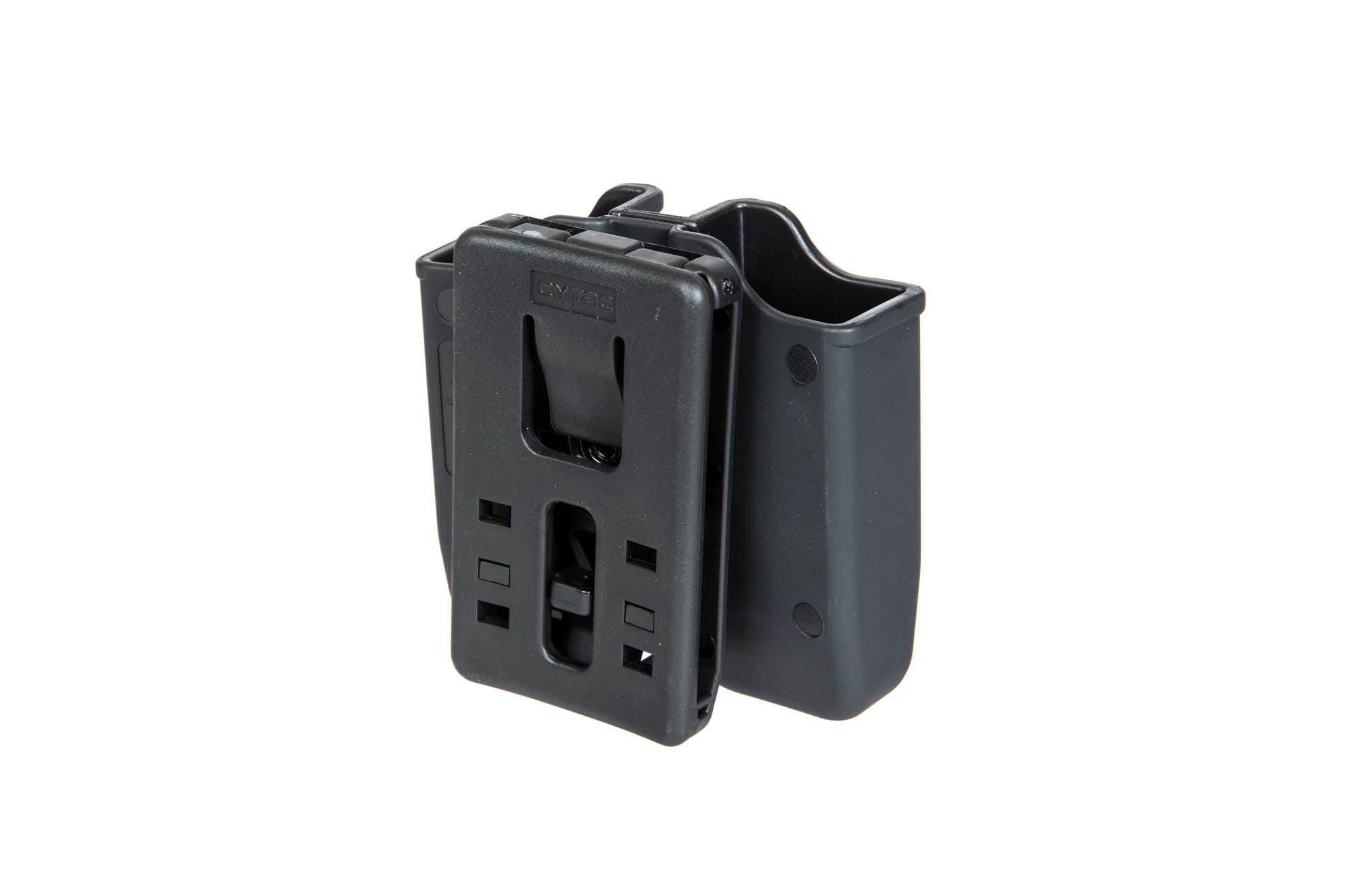 Double polymer pistol pouch (molle) - black