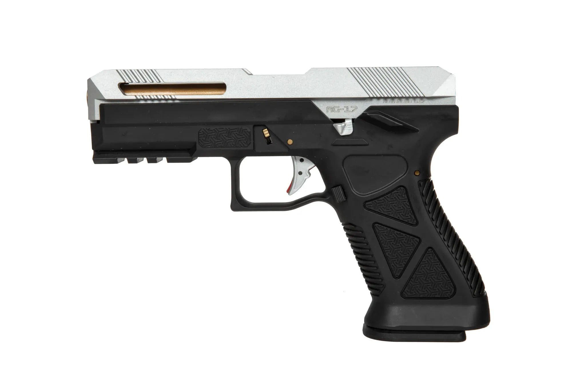 AG17 airsoft blowback pistol - silver and black