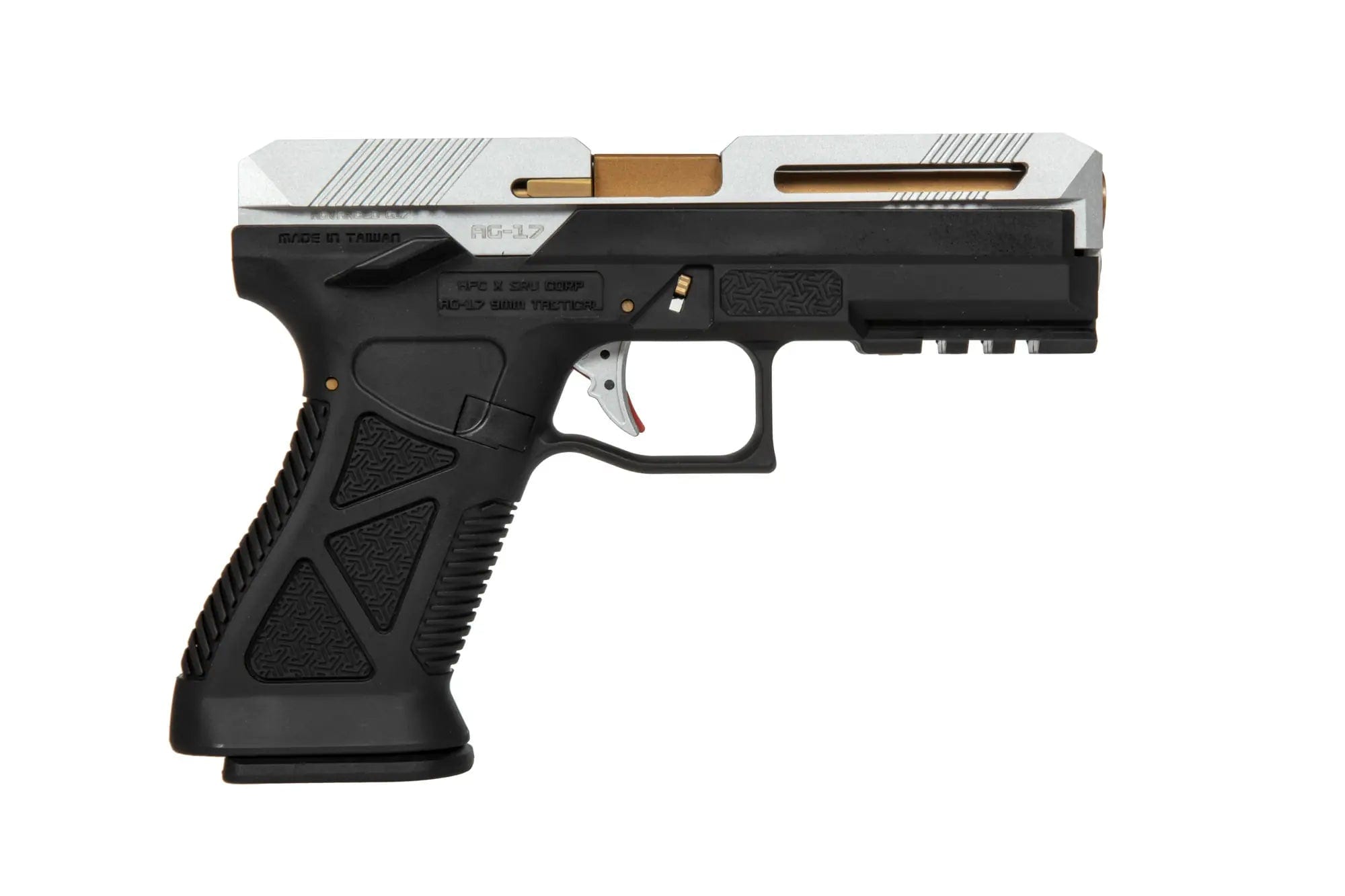 AG17 airsoft blowback pistol - silver and black