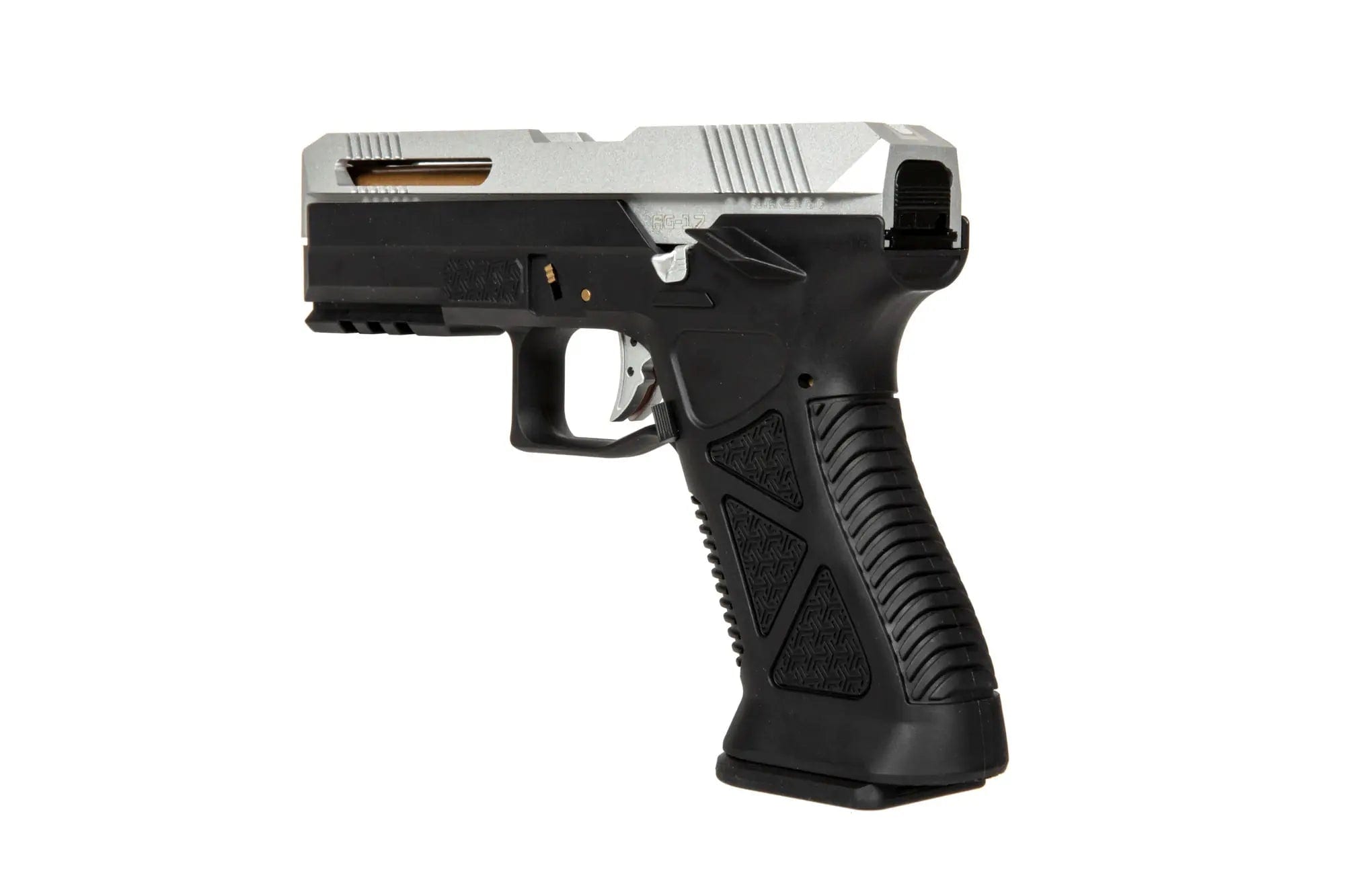 AG17 airsoft blowback pistol - silver and black