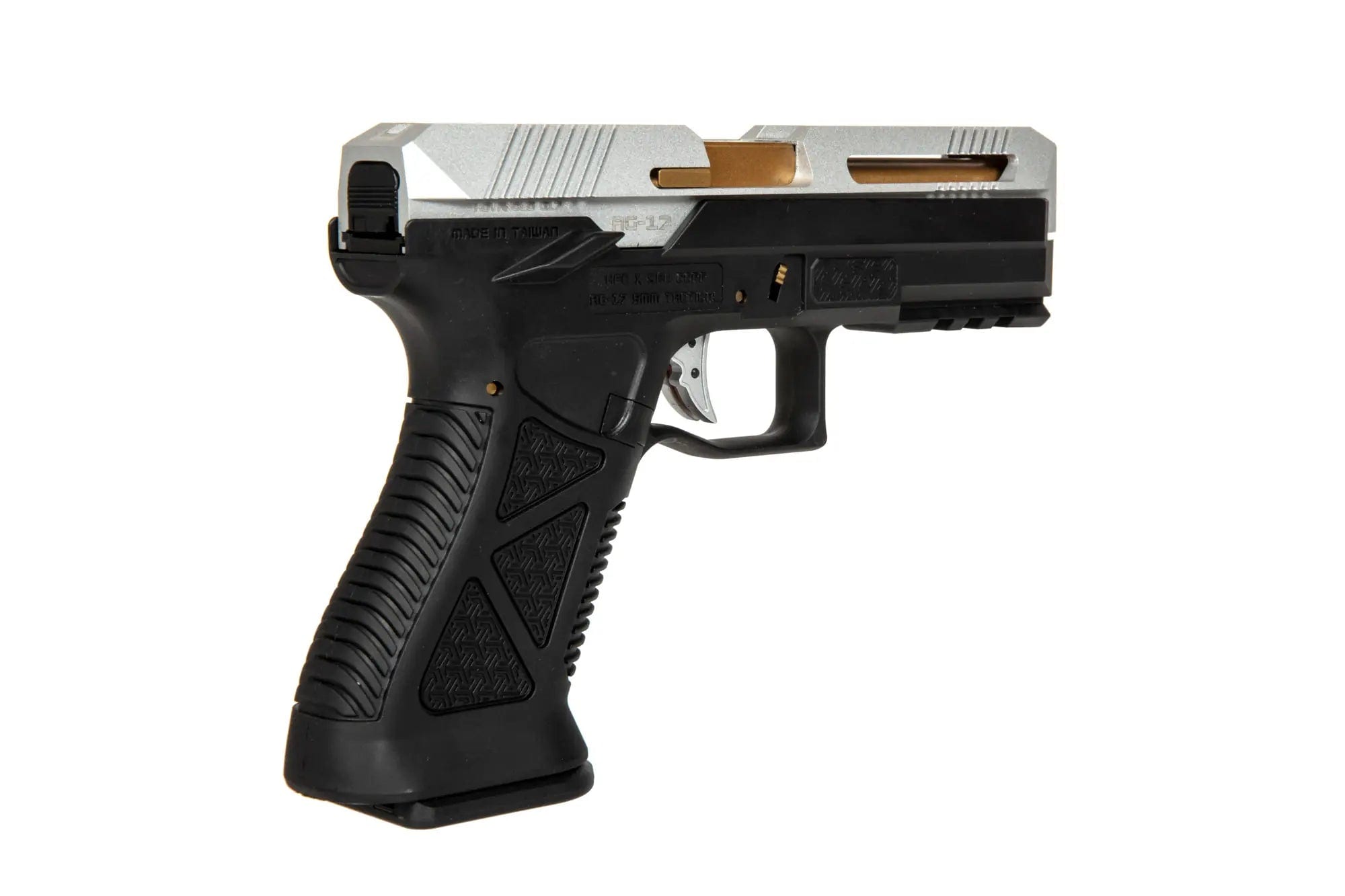 AG17 airsoft blowback pistol - silver and black
