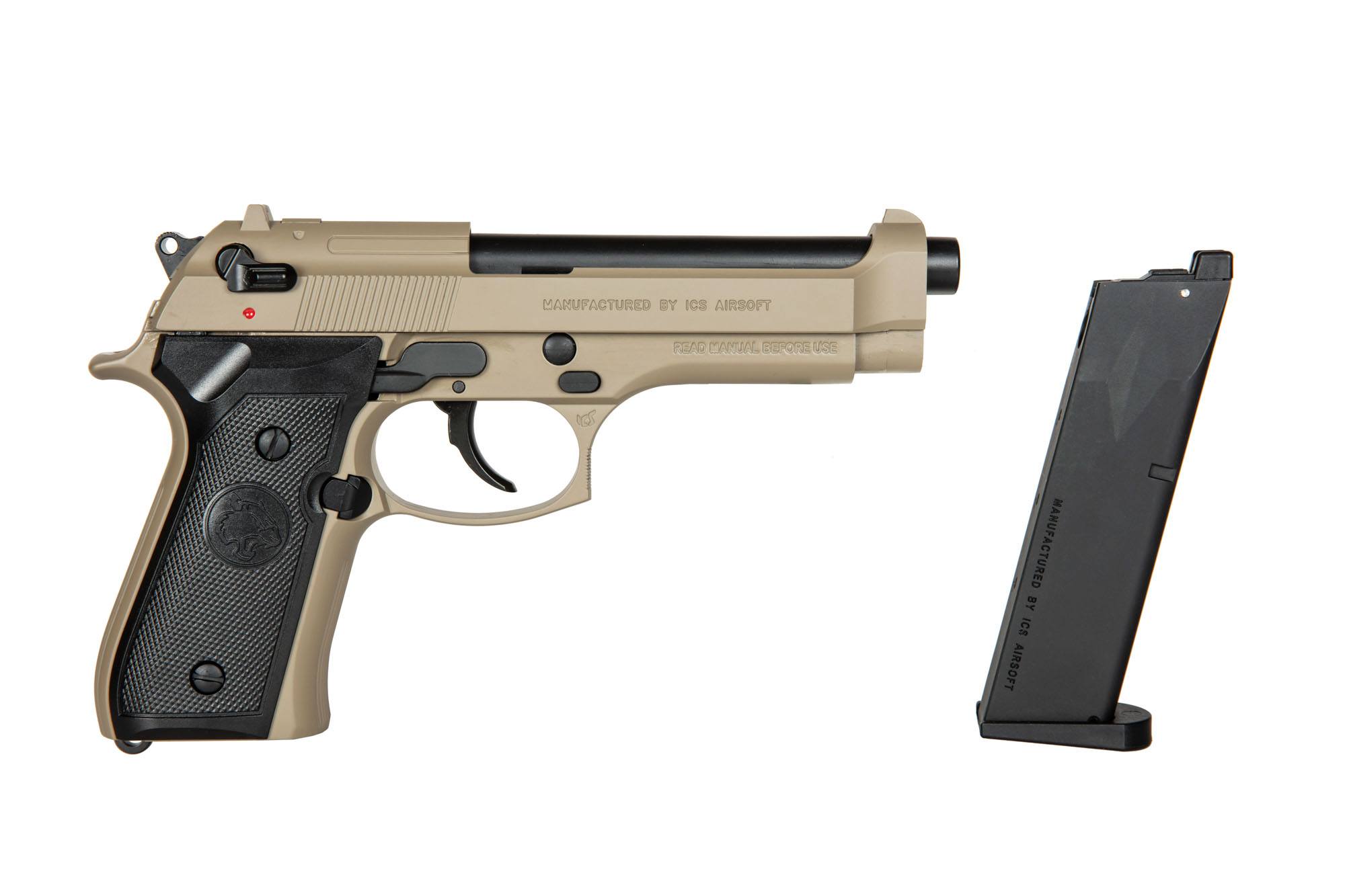 Airsoft Pistol ICS BLE-BM9 GBB - Tan