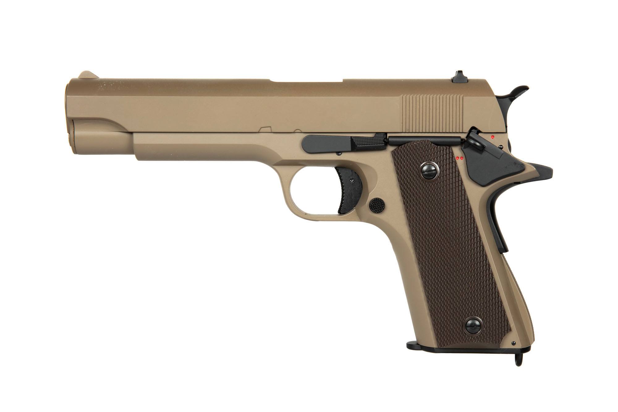CYMA BBs Electric Pistol 1911 Replica - (CM123, Tan, with battery)