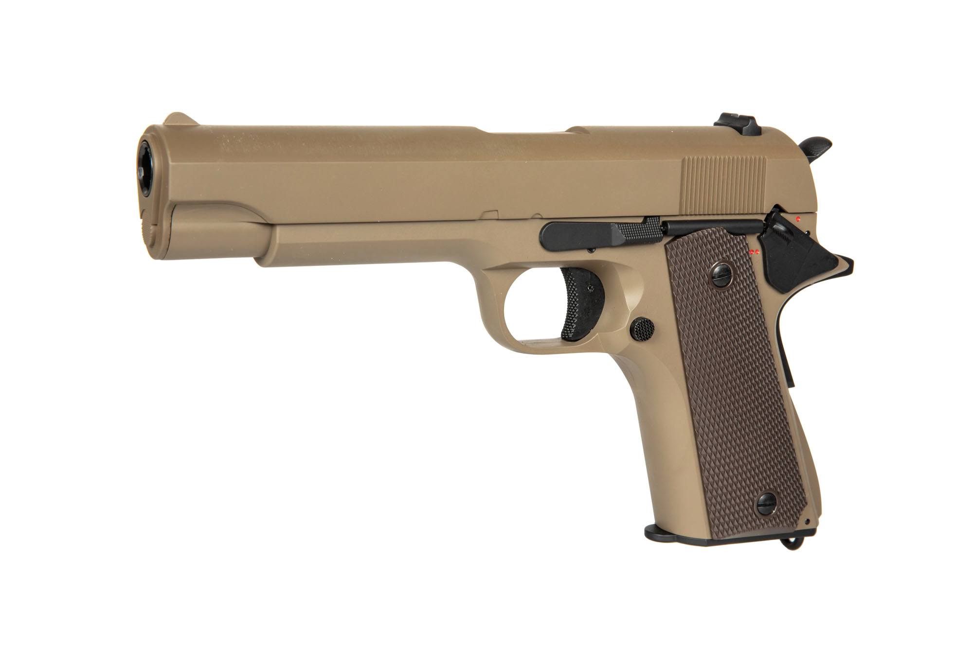CYMA BBs Electric Pistol 1911 Replica - (CM123, Tan, with battery)