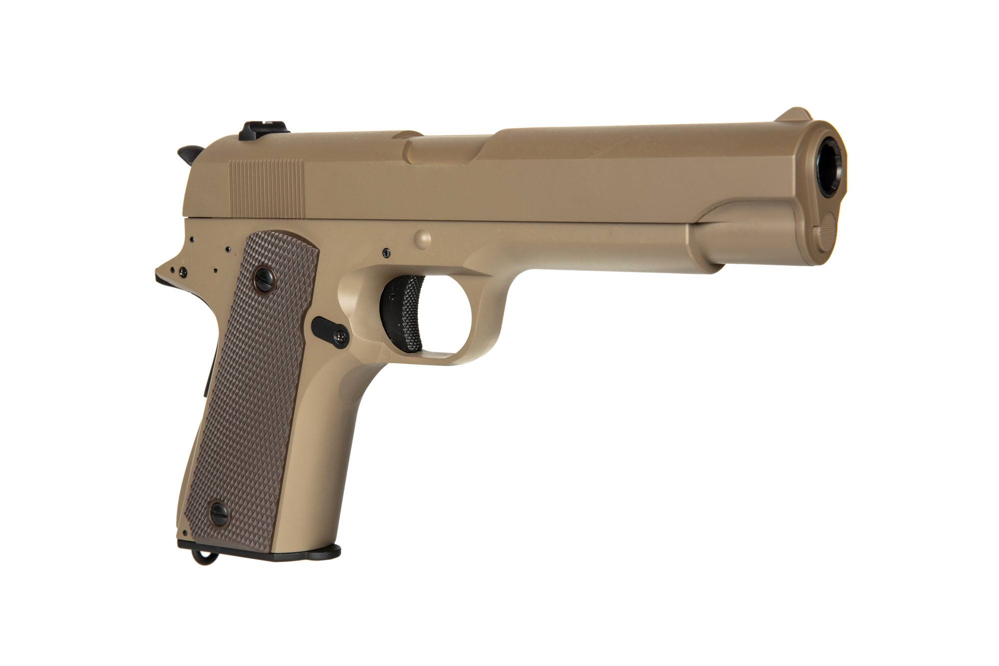 CYMA BBs Electric Pistol 1911 Replica - (CM123, Tan, with battery)