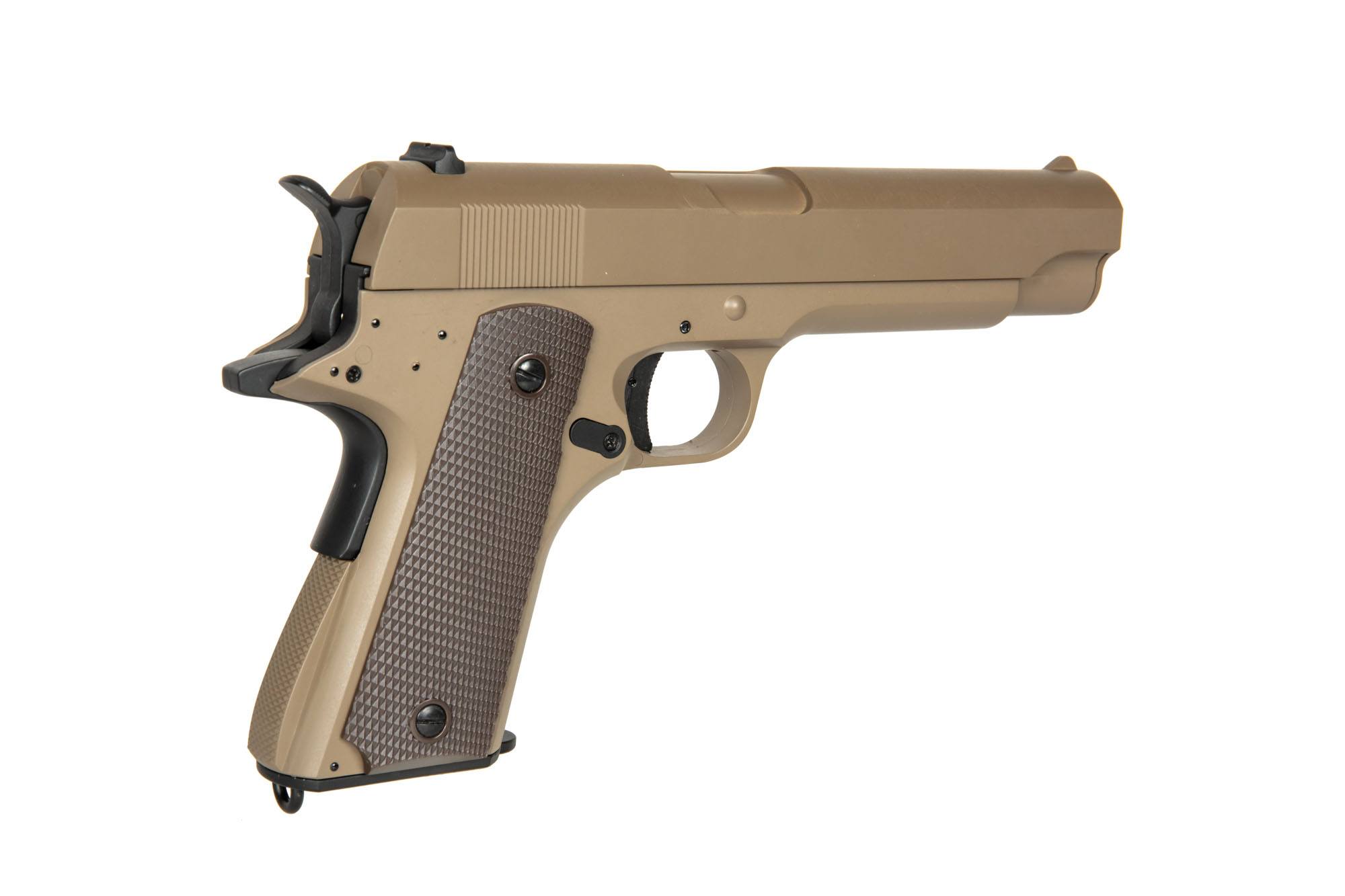 CYMA BBs Electric Pistol 1911 Replica - (CM123, Tan, with battery)