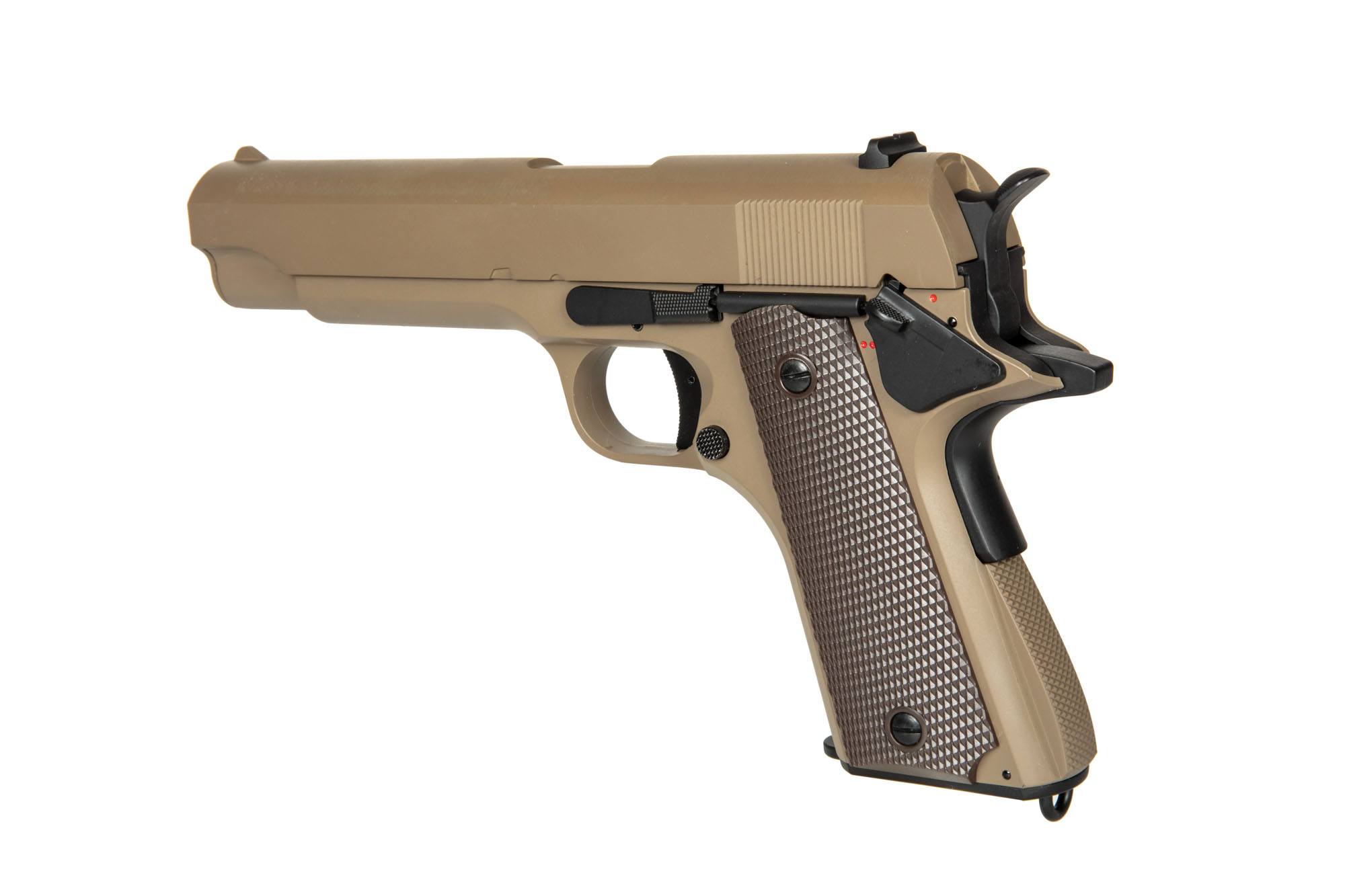 CYMA BBs Electric Pistol 1911 Replica - (CM123, Tan, with battery)