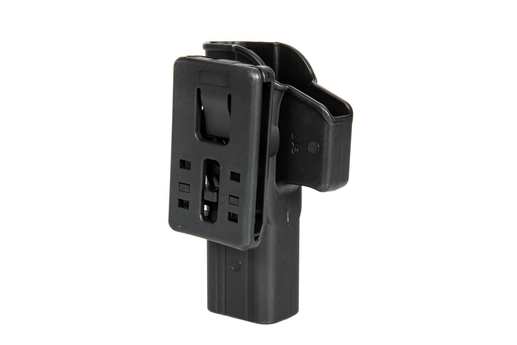 Release Button Holster with Belt Clip for Glock 17 Pistols - Black