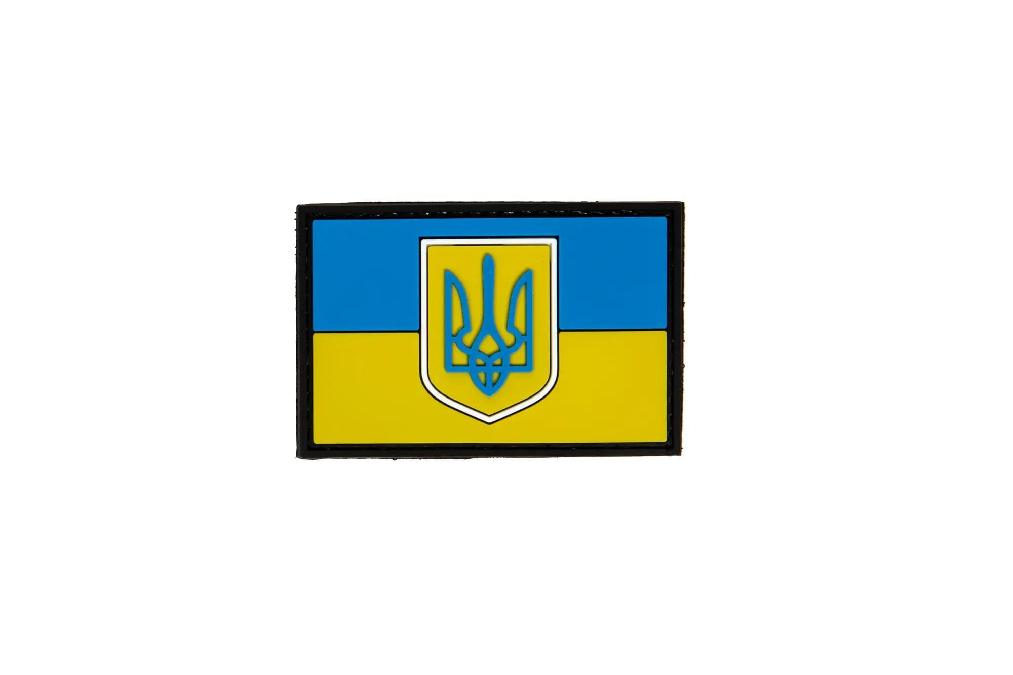UKRAINE FLAG WITH NATIONAL EMBLEM