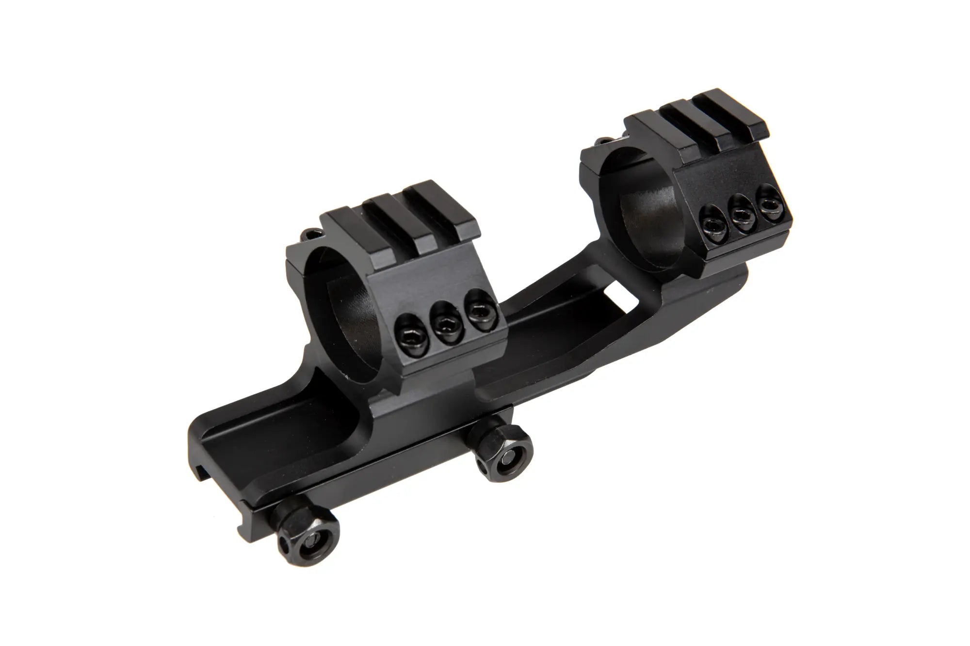 One-piece angle mount for scopes + upper RIS - Black