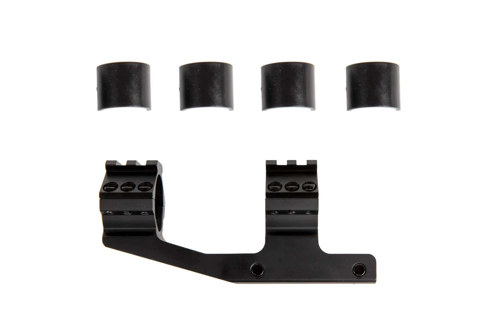 One-piece angle mount for scopes + upper RIS - Black