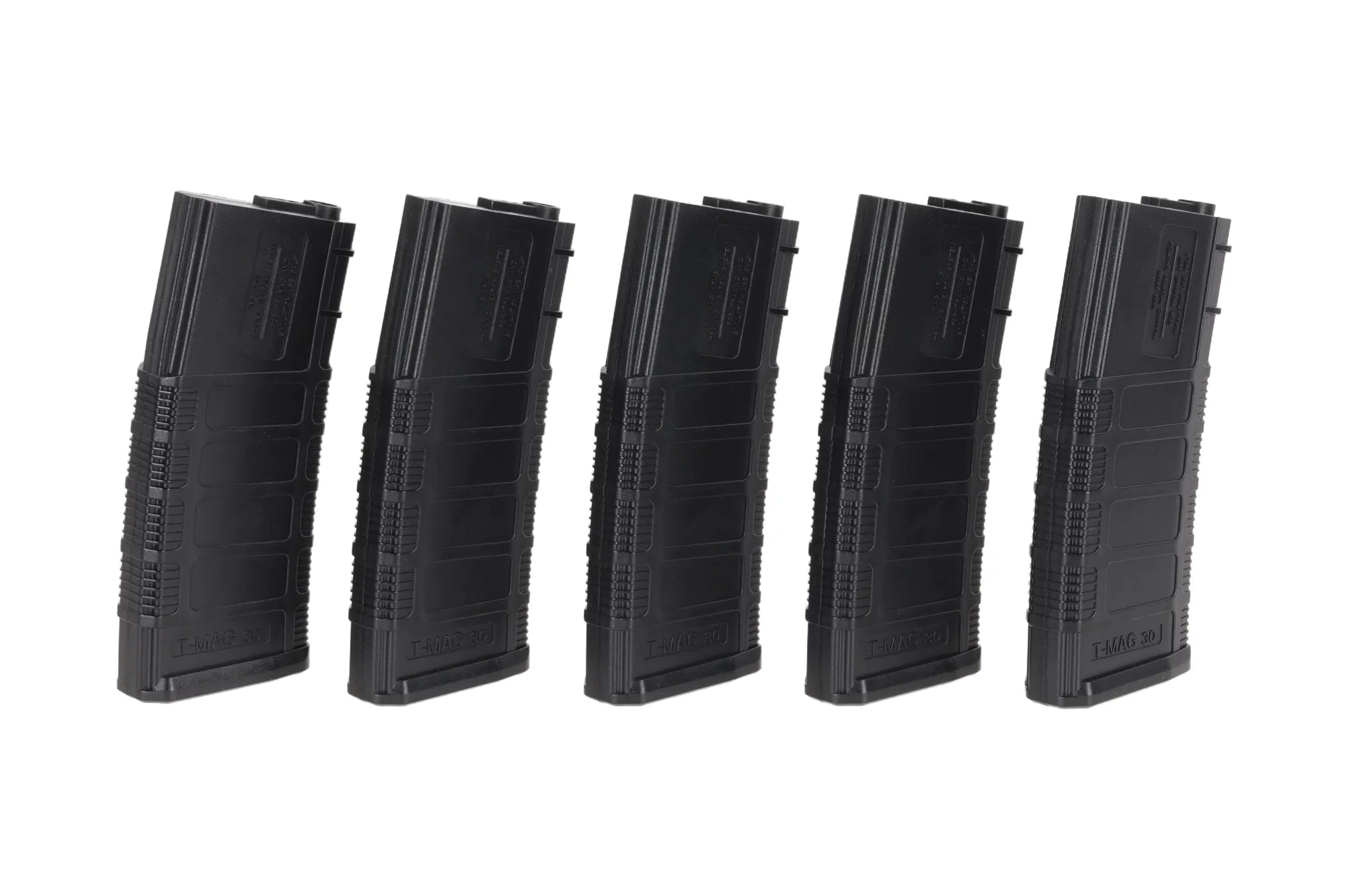 Set of 5 mid-cap 140-BB King Arms magazines for M4/M16 type replicas Black