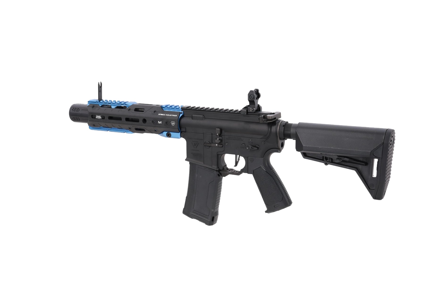 King Arms x Strike Industries Sentinel GRIDLOK® 8.5" Aster SE ETU Black/Blue airsoft Carbine