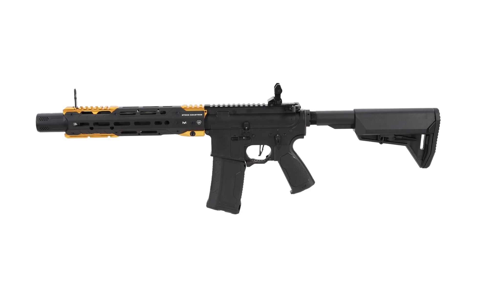 King Arms x Strike Industries Sentinel GRIDLOK® 11" Aster SE ETU Black and Gold airsoft Carbine-1